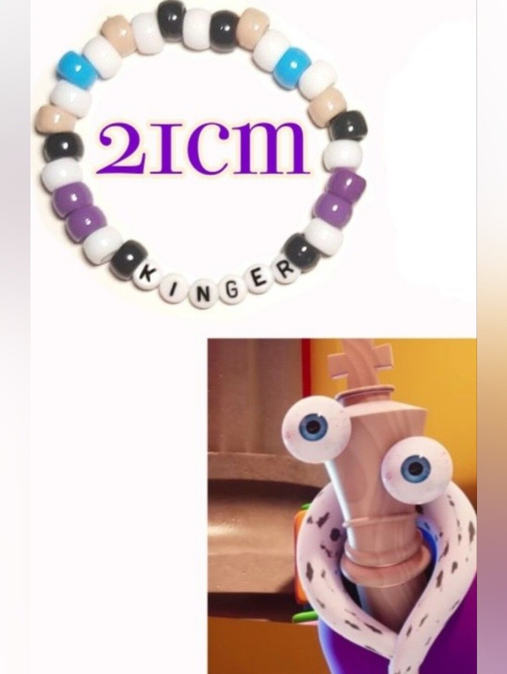 The Amazing Digital Circus 'Kinger' Inspired Handmade Kandi Beaded Bracelet